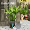 Outsunny Set of 3 MgO Tall Planters Indoor Outdoor Stackable Flower Pots with Drainage Holes for Garden Balcony Gray