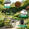 Vase-Shaped 6-Tier Plant Stand Display Rack with 10 Hanging Hooks for Home Garden Decoration