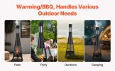 VEVOR Chiminea, 20 Inch Outdoor Wood Burning Firepit, Conical Fireplace for BBQ & Warming, Outside Wooden Fire Pit with Grill Mesh