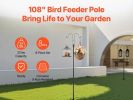 VEVOR Double Shepherds Hooks for Outdoor, 8 Pack 60 Inch Heavy Duty Bird Feeder Pole, 3/4 Inch Thick Garden Hooks for Hanging Hummingbird Feeder