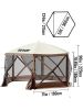 VEVOR Gazebo Screen Tent, 12 x 12 ft, 6 Sided Pop-up Camping Canopy Shelter Tent with Mesh Windows, Portable Carry Bag, Ground Stakes