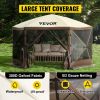 VEVOR Gazebo Screen Tent, 12 x 12 ft, 6 Sided Pop-up Camping Canopy Shelter Tent with Mesh Windows, Portable Carry Bag, Ground Stakes