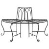 Half-Circle Outdoor Patio Garden Wrought Iron Tree Bench