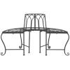 Half-Circle Outdoor Patio Garden Wrought Iron Tree Bench