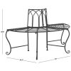 Half-Circle Outdoor Patio Garden Wrought Iron Tree Bench