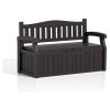 Heavy Duty Plastic Outdoor Storage Garden Bench Patio Deck Box