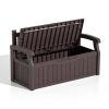 Heavy Duty Plastic Outdoor Storage Garden Bench Patio Deck Box