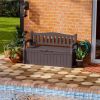 Heavy Duty Plastic Outdoor Storage Garden Bench Patio Deck Box