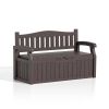 Heavy Duty Plastic Outdoor Storage Garden Bench Patio Deck Box