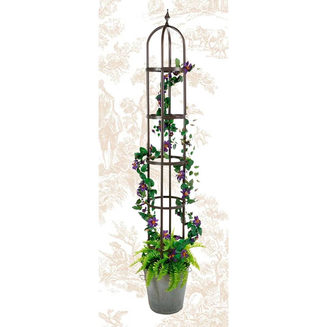 60-inch Steel Outdoor Garden Trellis Obelisk (Color: Bronze)