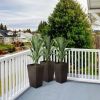 Set of 3 - Faux Rattan Plastic Tall Large Flower Pots