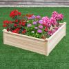Solid Wood Raised Garden Bed Planter Box