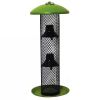 Outdoor Metal Mesh Tube Hanging Bird Feeder with Top and Perch