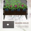 Self Draining Wood Raised Garden Bed Planter Box with Trellis