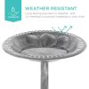 Outdoor Weather Resistant Polyresin Bird Bath in Rustic Aged Finish
