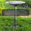 Outdoor Weather Resistant Polyresin Bird Bath in Rustic Aged Finish