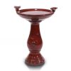 Outdoor Ceramic Birdbath in Antique Finish