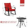 Outdoor 3-Piece Patio Furniture Rocking Chairs Table with Set Cushions