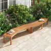 Outdoor Backless Wooden Garden Bench with Modern Arch Design