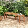 Outdoor Backless Wooden Garden Bench with Modern Arch Design