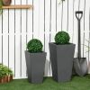 Set of 2 Modern Lightweight Outdoor Flower Pot Planters
