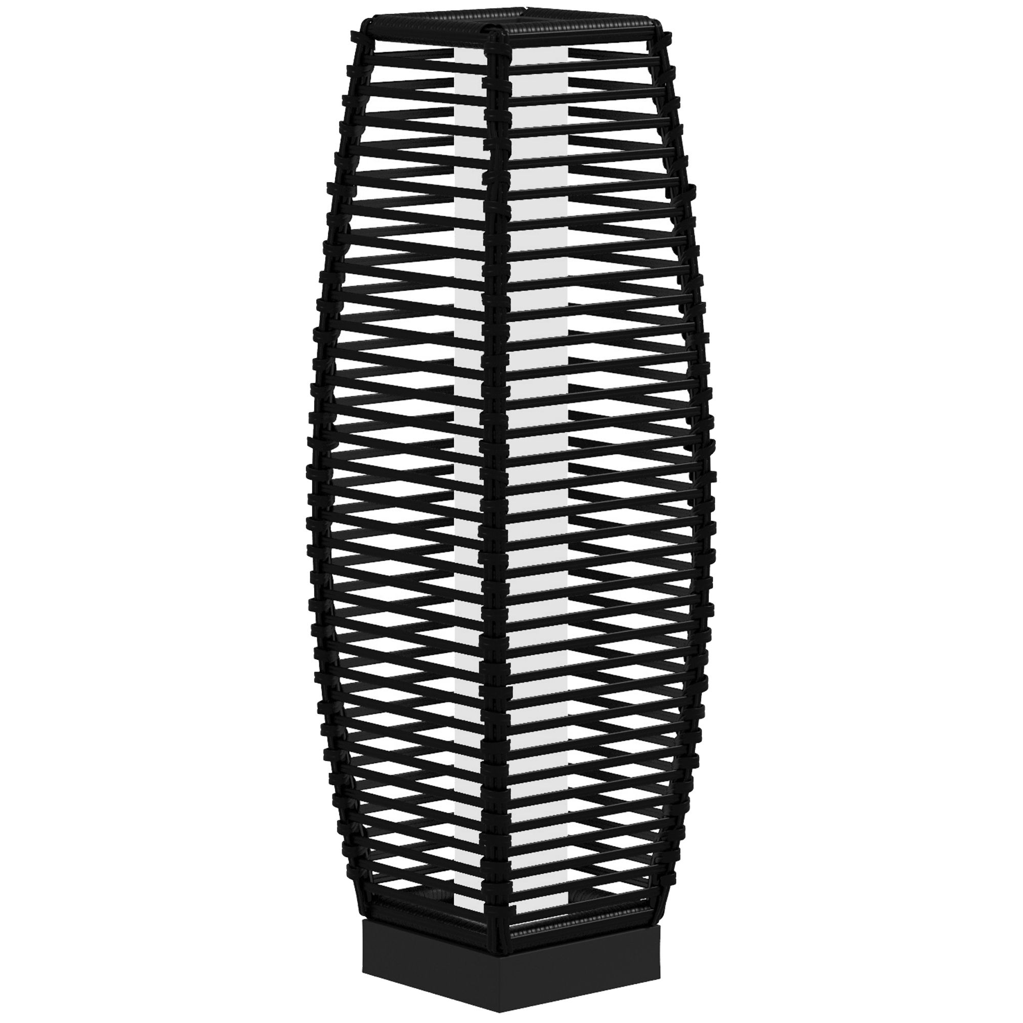 Solar Floor Lamp, Outdoor Rattan Garden Lantern Pathway Light & Decorative Driveway Lighting with Auto On/Off LED Lights for Porch, Yard, Lawn (Title: default title)