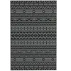 Reversible Outdoor Rug, Waterproof Plastic Straw with Carry Bag, 6' x 9', Black & Gray Geometric Wall