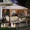 10 X 10 FT Heavy-Duty Patio Gazebo with Netting Walls and 4 Sandbags