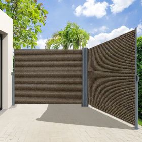Retractable Side Awning - Folding Patio Privacy Screen | Waterproof & UV-Resistant Outdoor Shade Divider for Patio, Garden, Balcony & Commercial Use (Color: Brown, size: 71X236)
