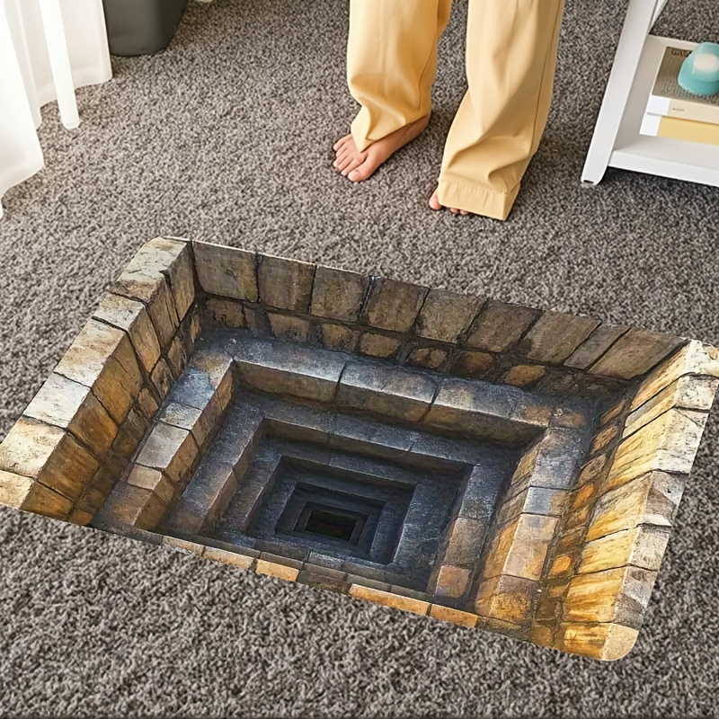 3D Optical Illusion Doormat Non-Slip Welcome Mat Realistic Stone Step Design Indoor/Outdoor Entrance Rug Easy Clean Durable Decor (size: 30 inches X 18 inches)