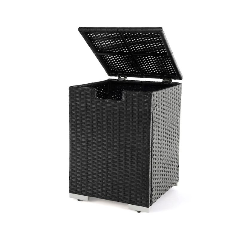 Rattan Gas Propane Tank Cover for 20 lbs Propane Tanks (Color: Black, Type: Fire Pits)