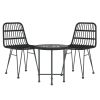 Garden Dining Set Steel, Polyethylene with a Rattan Look