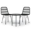 Garden Dining Set Steel, Polyethylene with a Rattan Look