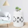 16.75 inch/17 inch/17.25 inch/17.75inch Drum Stool Ceramic Side Table Hollow White Cutwork Traditional Garden Stool Hollow Outdoor Side Table