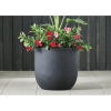 18in Mosswood Resin Planter, Matte Black