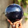 Stunning Blue Golden Sandstone Crystal Ball - Polished Meditation Sphere for Home Decor, Garden Decoration, Perfect Gift for Christmas, Valentine's Da